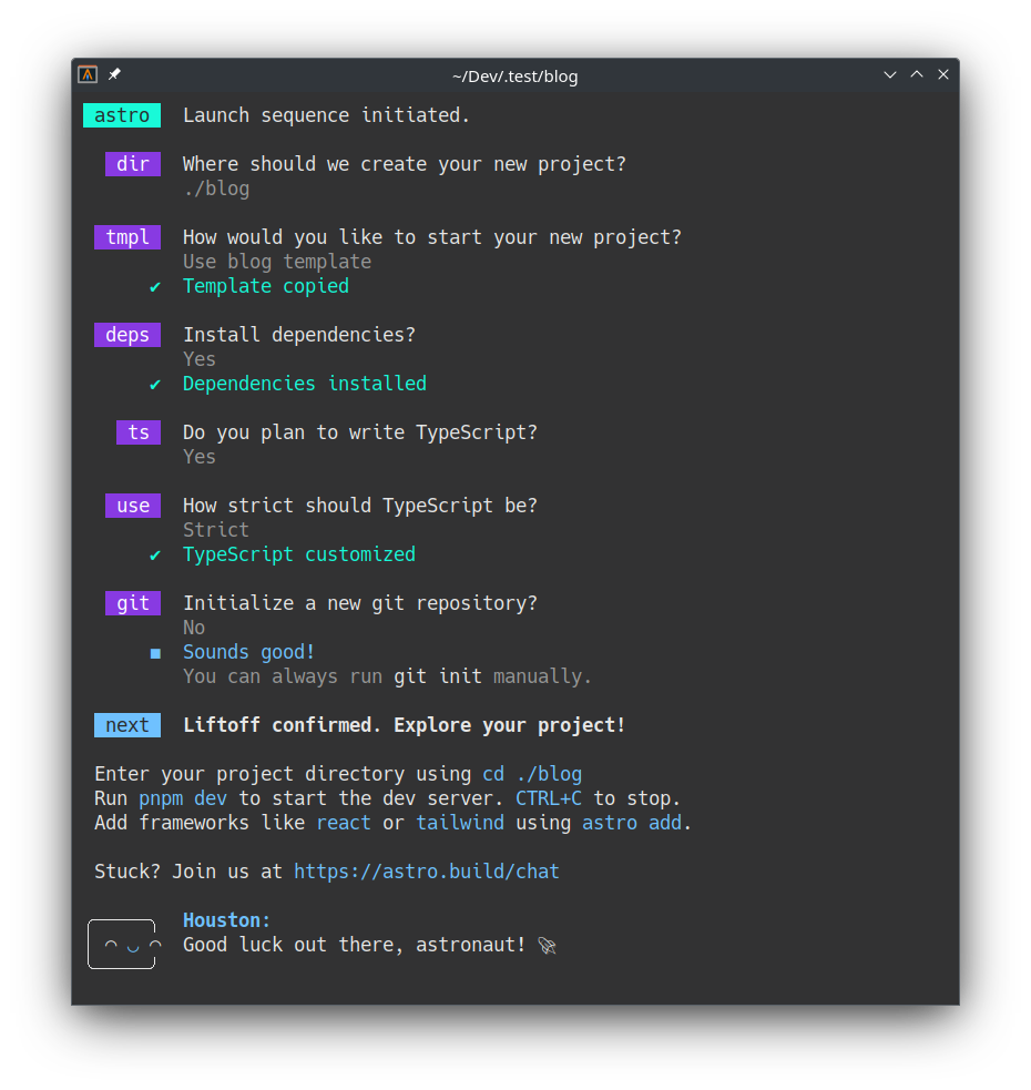Astro Blog CLI